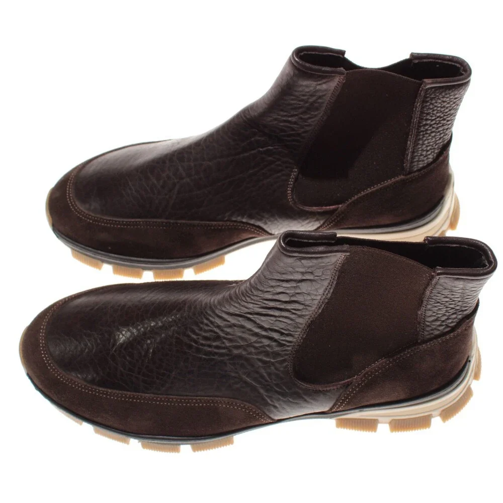 Di Bianco NWD Pull On Chelsea Boots Size 42 (US 9) in Dark Brown Leather
